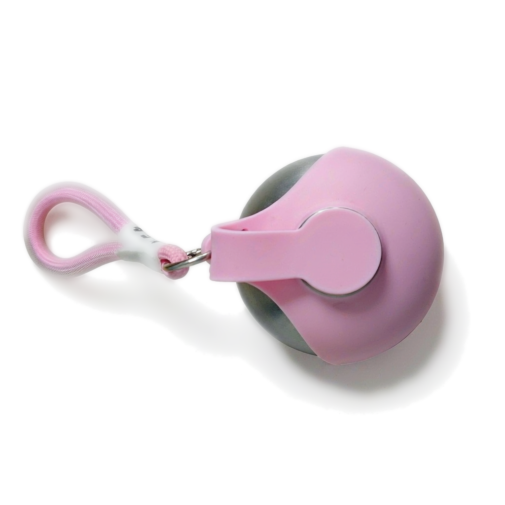 Front view of pink pet water bottle
